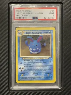 2002 PSA 9 Light Azumarill #13 Holo Rare WOTC Pokemon Neo Destiny Unlimited - Image 1
