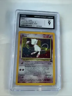 Mew #9 CGC Mint 9 2000 Pokemon Black Star Promo Pokemon League Holo Rare - Image 1