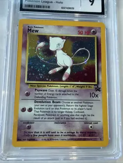 Mew #9 CGC Mint 9 2000 Pokemon Black Star Promo Pokemon League Holo Rare - Image 3