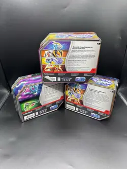 3 Brand New Sealed Pokemon TCG Black Friday Tins (Boulder, Leaves, and Crown) - Image 2