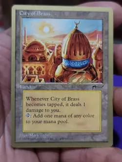MTG Magic City of Brass Mark Tedin Chronicles Gold Signed Inaugural 1996 - Image 3