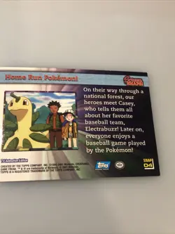 2001 Topps Pokemon Johto League Champions Silver Foil Screen SNAP04 Home Run - Image 4