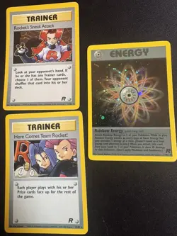 Pokemon Rocket Holo Lot -Here Comes Team Rocket, Sneak Attack, Rainbow Energy NM - Image 1