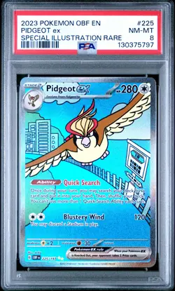2023 POKEMON OBF EN-OBSIDIAN FLAMES SPECIAL ILLUSTRATION RARE PIDGEOT EX PSA 8 - Image 1