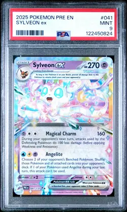 2025 POKEMON PRE EN-PRISMATIC EVOLUTIONS #041 SYLVEON EX PSA 9 - Image 1