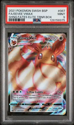 2021 POKEMON SWSH BLACK STAR PROMO #087 FULL ART/EEVEE VMAX PSA 9 - Image 1