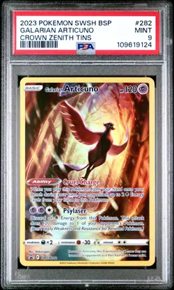 2023 POKEMON SWSH BLACK STAR PROMO CROWN ZENITH TINS GALARIAN ARTICUNO PSA 9 - Image 1