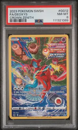 2023 POKEMON SWORD & SHIELD CROWN ZENITH #GG12 FULL ART/DEOXYS PSA 8 - Image 1