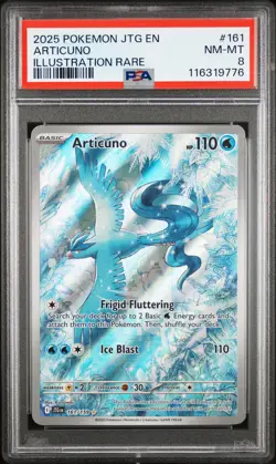 2025 POKEMON JTG EN-JOURNEY TOGETHER ILLUSTRATION RARE #161 ARTICUNO PSA 8 - Image 1