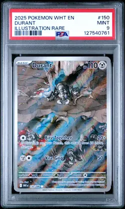 2025 POKEMON WHT EN-WHITE FLARE ILLUSTRATION RARE #150 DURANT PSA 9 - Image 1