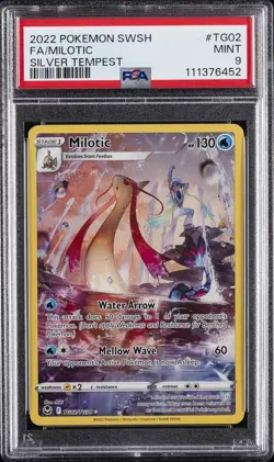 2022 POKEMON SWORD & SHIELD SILVER TEMPEST #TG02 FULL ART/MILOTIC PSA 9 - Image 1