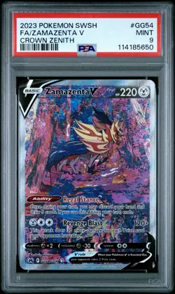 2023 POKEMON SWORD & SHIELD CROWN ZENITH #GG54 FULL ART/ZAMAZENTA V PSA 9 - Image 1