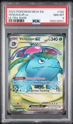 2023 POKEMON MEW EN-151 ULTRA RARE #182 VENUSAUR EX PSA 8 - Image 1