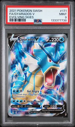 2021 POKEMON SWORD & SHIELD EVOLVING SKIES #171 FULL ART/GYARADOS V PSA 9 - Image 1