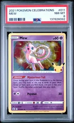 2021 POKEMON CELEBRATIONS #011 MEW PSA 8 - Image 1