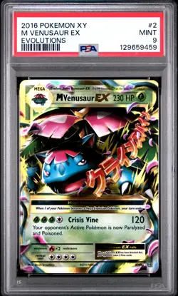 2016 POKEMON XY EVOLUTIONS #2 M VENUSAUR EX PSA 9 - Image 1
