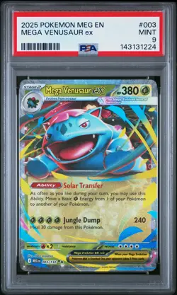 2025 POKEMON MEG EN-MEGA EVOLUTION #003 MEGA VENUSAUR EX PSA 9 - Image 1