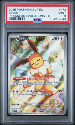 2025 POKEMON SVP EN-SV BLACK STAR PROMO #173 EEVEE PSA 9 - Image 1