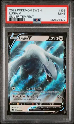 2022 POKEMON SWORD & SHIELD SILVER TEMPEST #138 LUGIA V PSA 9 - Image 1