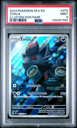 2024 POKEMON SFA EN-SHROUDED FABLE ILLUSTRATION RARE #075 ZORUA PSA 9 - Image 1