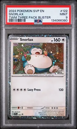 2024 POKEMON SVP EN-SV BLACK STAR PROMO #122 SNORLAX PSA 9 - Image 1