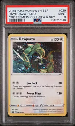 2024 POKEMON SWSH BLACK STAR PROMO #029 RAYQUAZA-HOLO PSA 9 - Image 1