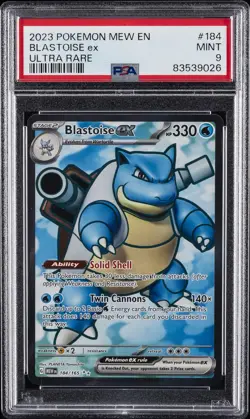 2023 POKEMON MEW EN-151 ULTRA RARE #184 BLASTOISE EX PSA 9 - Image 1