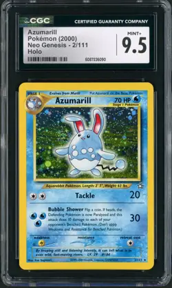 2000 Pokemon Neo Genesis Azumarill Holo Rare 2/111 CGC 9.5 - Image 1