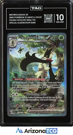 Pokemon 2023 Meowscarada ex 256/193 SIR Paldea Evolved GEM MINT TAG 10 - Image 1