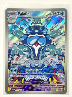 Pokemon TCG Palafin Obsidian Flames Holo Full Art Card 200/197 Illustration Rare - Image 1