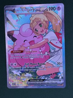 Pokemon TCG Lillie's Clefairy EX Basic Holo Card English 280/217 ASC - Image 2