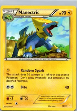 Pokemon TCG Manectric 13/30 XY Trainer Kit Pikachu Libre LP - Image 1