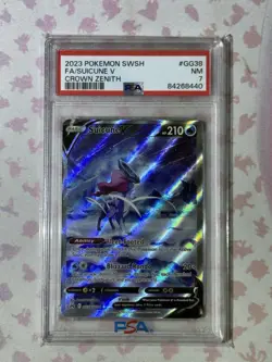 2023 POKEMON SWORD AND SHIELD CROWN ZENITH #GG38 FA/SUICUNE V PSA 7 NM - Image 3