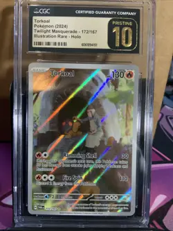 TCG Torkoal Pokemon 2024 Twilight Masquerade – #172/167 Illustration Rare Holo - Image 1
