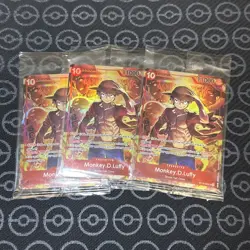 3x Monkey.D.Luffy ST10-006 SR Treasure Booster Set Promo One Piece TCG SEALED - Image 1