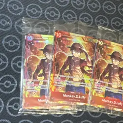 3x Monkey.D.Luffy ST10-006 SR Treasure Booster Set Promo One Piece TCG SEALED - Image 2