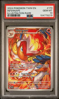 PSA 10 Infernape 173/167 Twilight Masquerade Illustration Rare Pokemon Card - Image 1