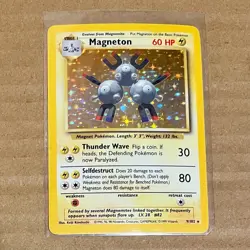 MAGNETON - 9/130 Base Set - 1999 - Holo - Rare Pokemon Card * EX / Near MINT - Image 1