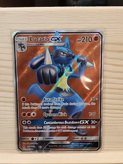 Pokemon Lucario GX Full Art Holo Card 122/131 Sm-Forbidden Light - Image 1