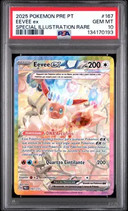 2025 POKEMON PORTUGUESE PRE PT-PRISMATIC EVOLUTIONS #167 EEVEE EX PSA 10 - Image 1