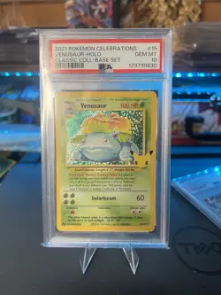 2021 Pokemon Celebrations Classic Collection #15 Venusaur-Holo PSA 10 - Image 3