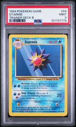 1999 POKEMON BASE SET TRAINER DECK B #64 STARMIE PSA 9 - Image 1