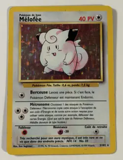 Pokemon Base Set (French) - Melofee (Clefairy) - Holo RARE - 5/102 MP - Image 1