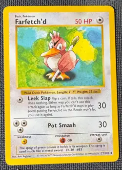 FARFETCH'D 27/102 UC BASE SET SHADOWLESS POKEMON MP - Image 1