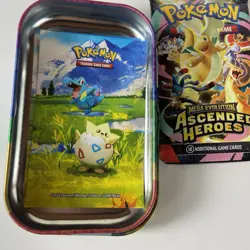 Pokemon TCG Ascended Heroes Booster Single Pack With Tin Case Togepi & Totodile - Image 2