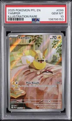 2025 POKEMON PFL EN-PHANTASMAL FLAMES ILLUSTRATION RARE #099 YAMPER PSA 10 - Image 1