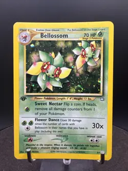 1st Edition Bellossom 3/111 Neo Genesis 2000 Holo Rare WOTC Pokemon TCG SWIRL - Image 1
