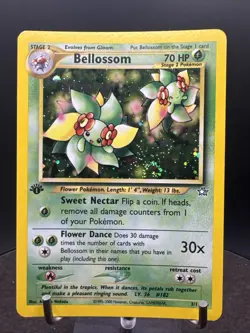 1st Edition Bellossom 3/111 Neo Genesis 2000 Holo Rare WOTC Pokemon TCG SWIRL - Image 3