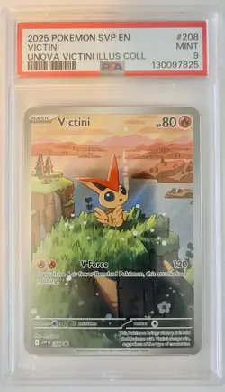 2025 POKEMON SVP EN-SV BLACK STAR PROMO #208 VICTINI PSA 9 - Image 1