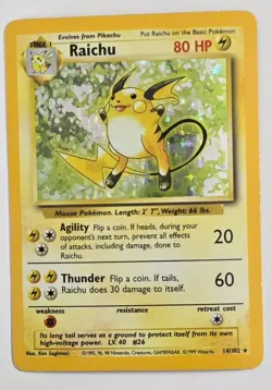 1999 Pokemon Raichu 014/102 Base Set Holo - Image 1